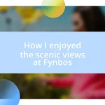 How I enjoyed the scenic views at Fynbos