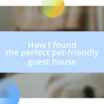 How I found the perfect pet-friendly guest house