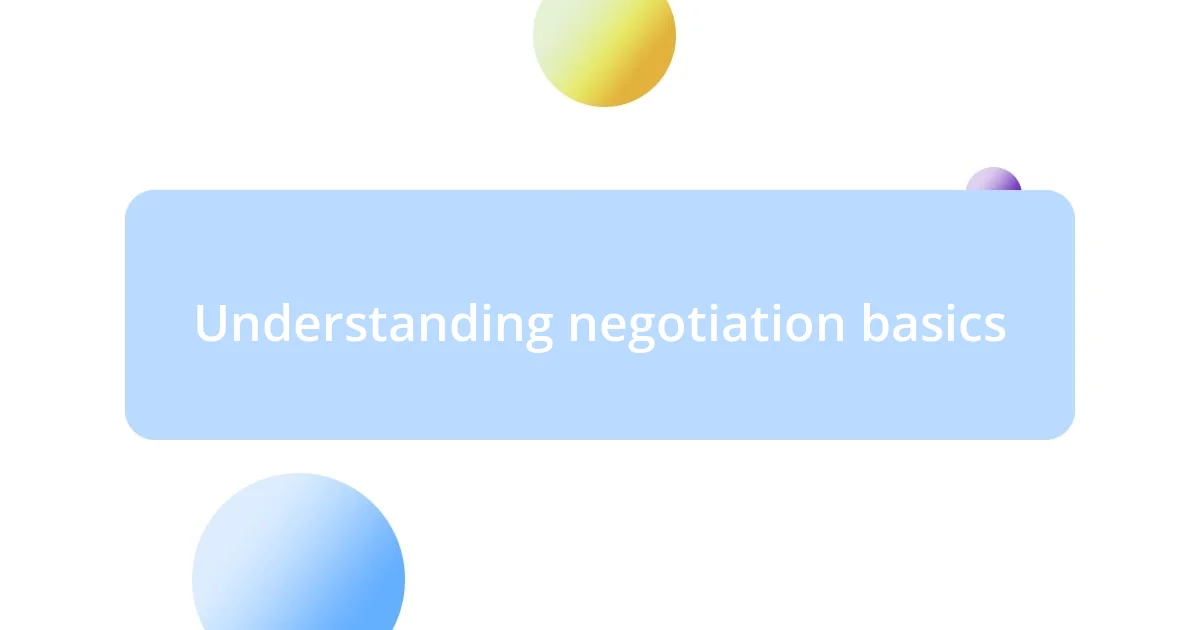 Understanding negotiation basics